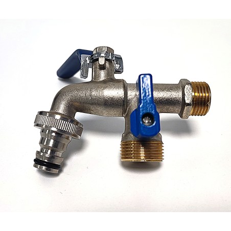 Inyectometal Grifo de Jardín doble salida 1/2" x 3/4" x 3/4"