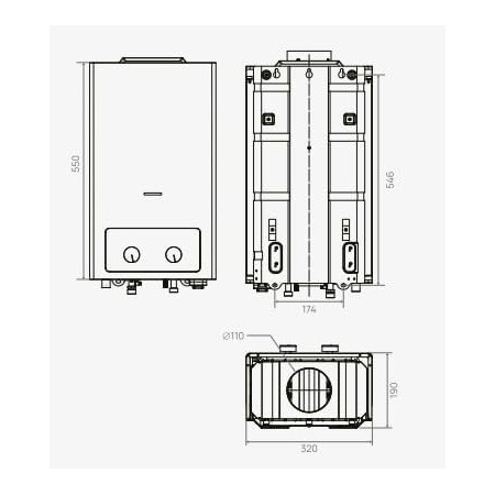 Calentador atmósferico Climax AT 110